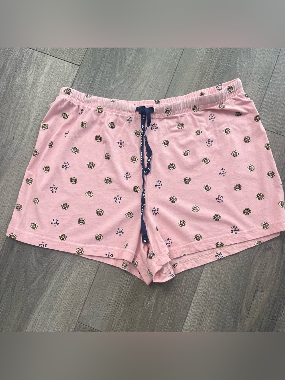 Life Is Good Sleep Shorts Pink Daisy Print Size M